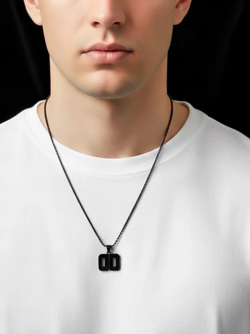 Number Necklace for Boy Athletes Number Stainless Steel Black Chain
00-99 Number